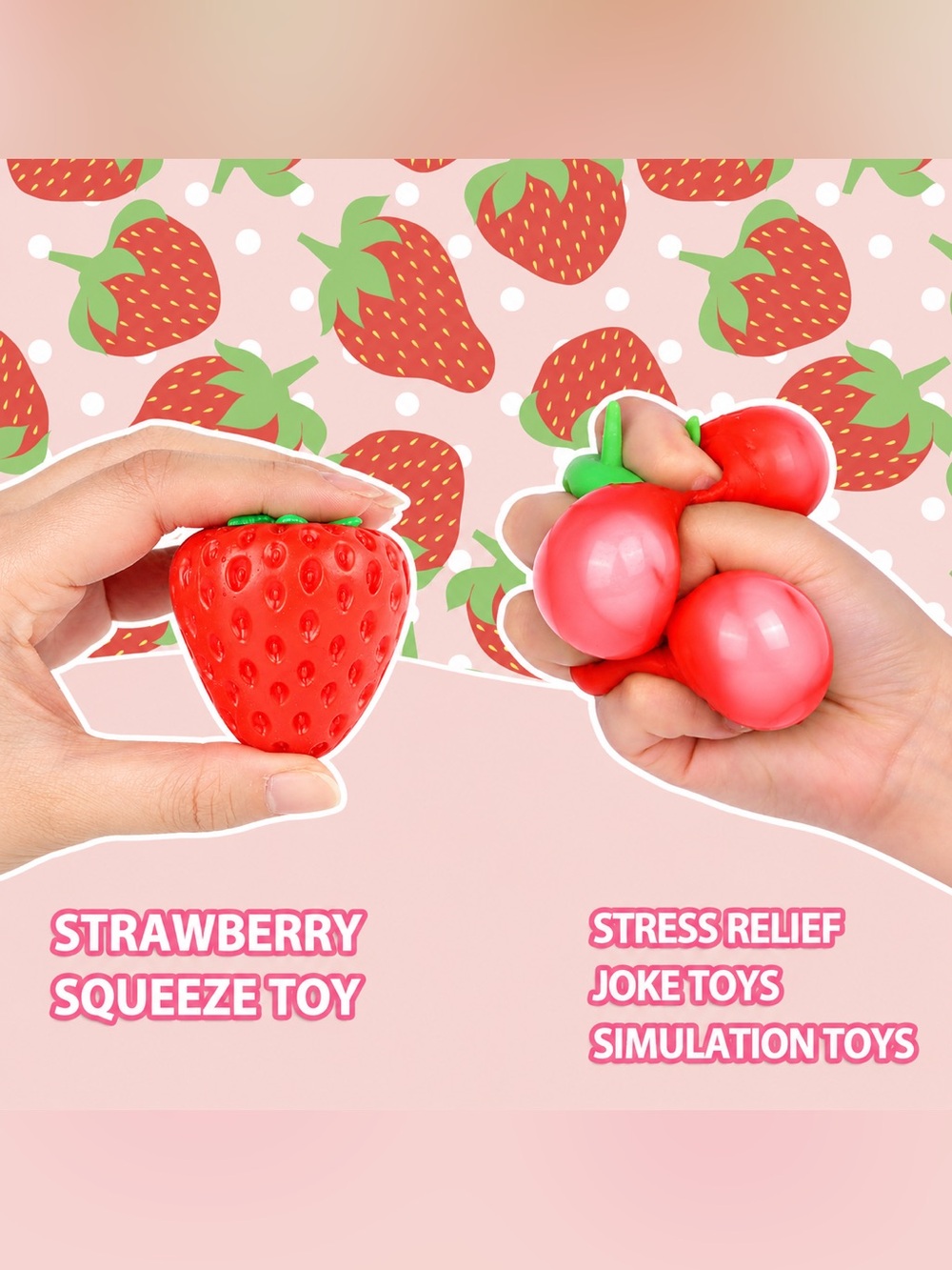 Strawberry Cream Filled Squishy Fidget Toy NWT